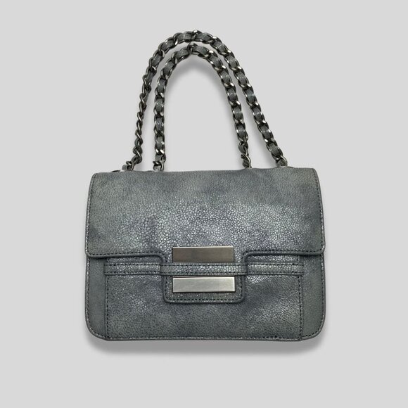 Z Spoke ZAC POSEN Americana Double Chain Strap Bag Grey/Silver - Picture 1 of 12